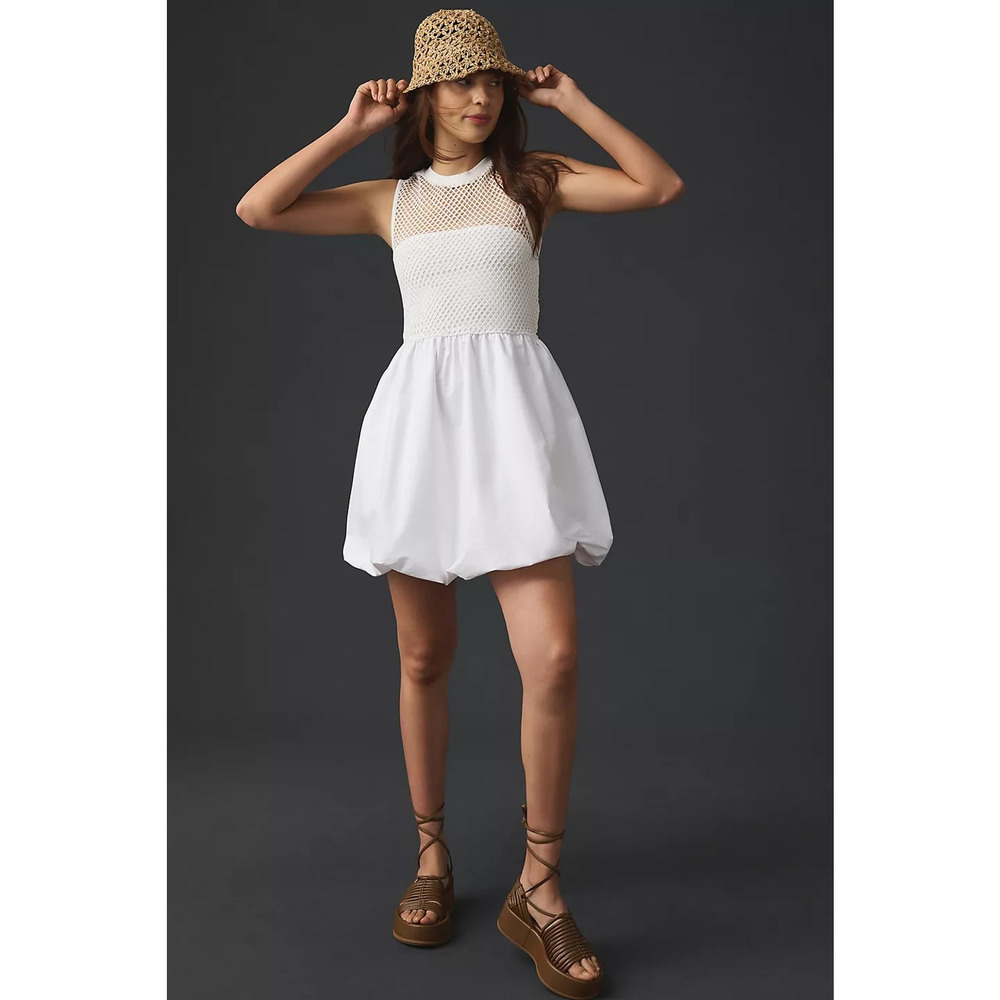 New Anthropologie Maeve Bubble Twofer Dress $160 PLUS 2X White - Picture 8 of 10